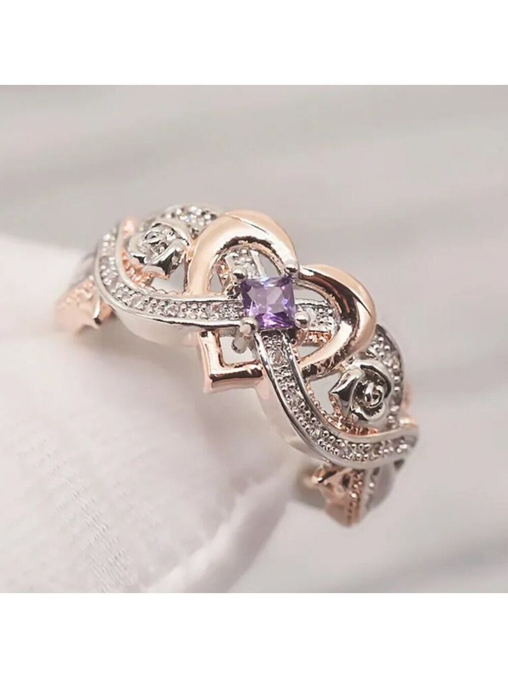 3P WEDDING PRINCESS CUT RING